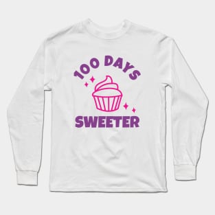 100 days  of school 100 Days Sweeter Long Sleeve T-Shirt